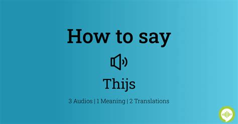 how to pronounce thijs lauer.